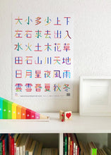 Load image into Gallery viewer, A Chinese character learning poster in a children's bedroom