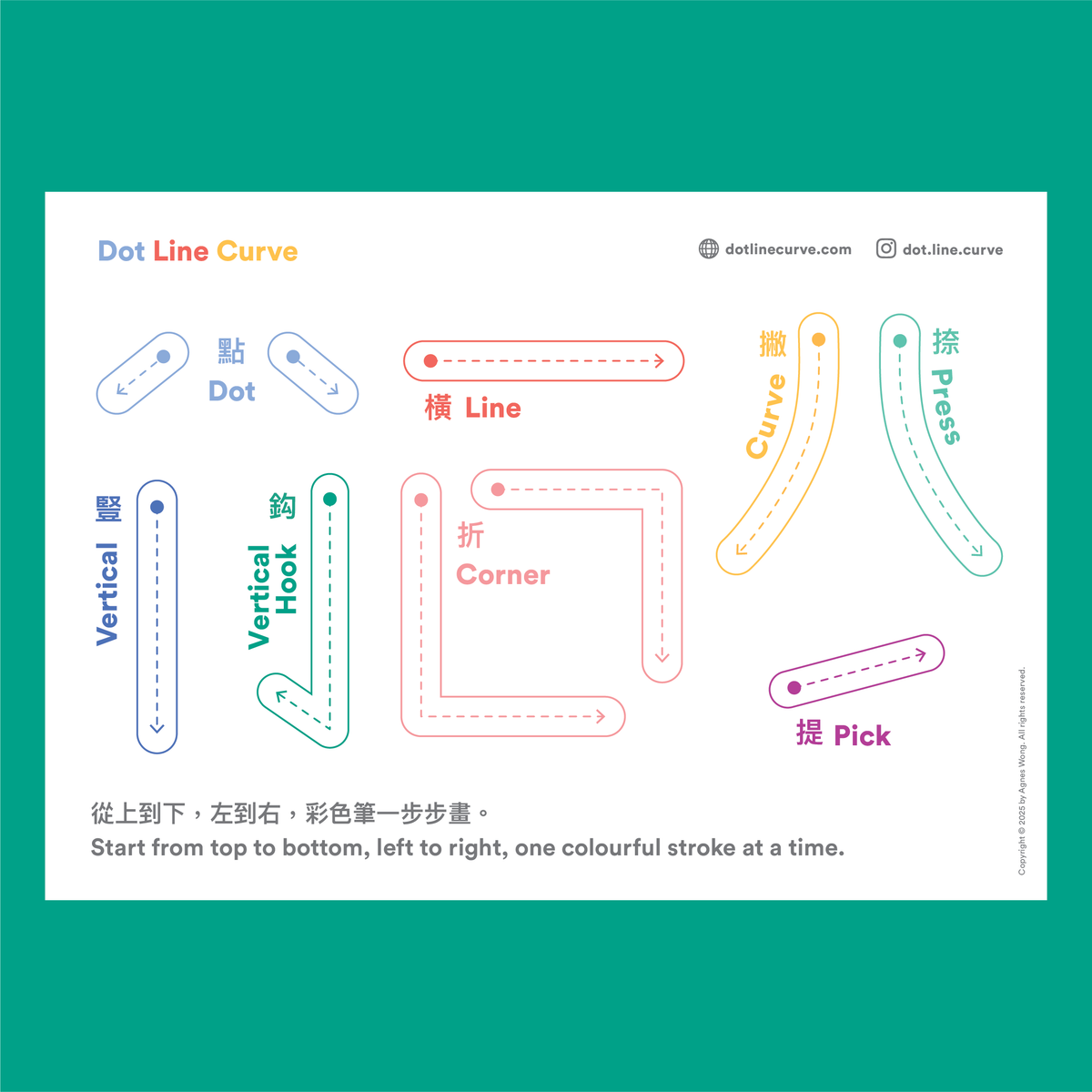 Dot Line Curve - Traditional Chinese Writing For Little Learners